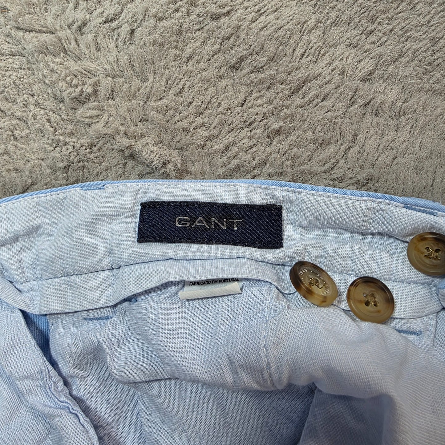 GANT Slim Fit Chinos Light Blue Men’s W34 L34 Tailored Tapered Portugal