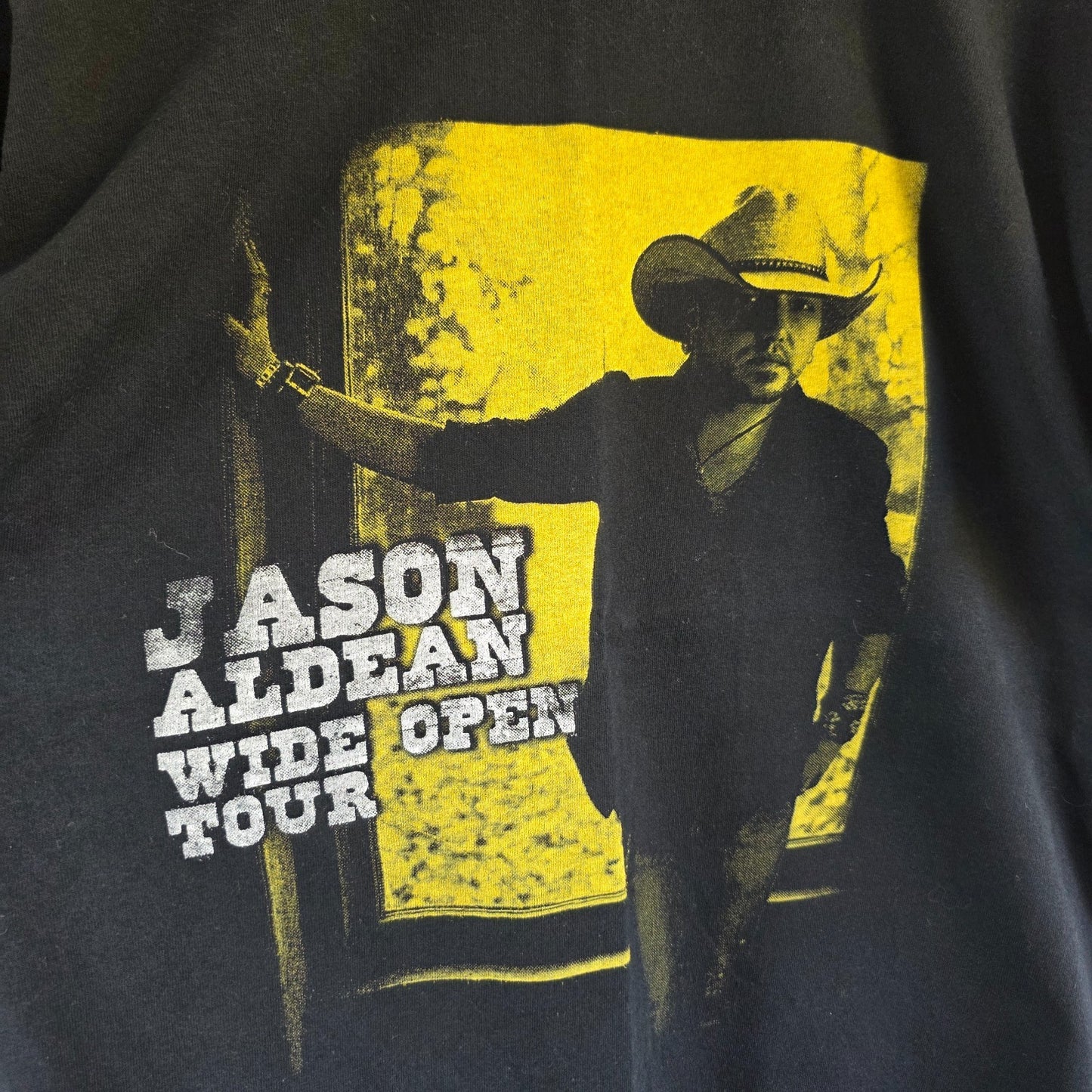 Jason Aldean Wide Open Tour 2010 Graphic T Shirt Black Medium Country Tee