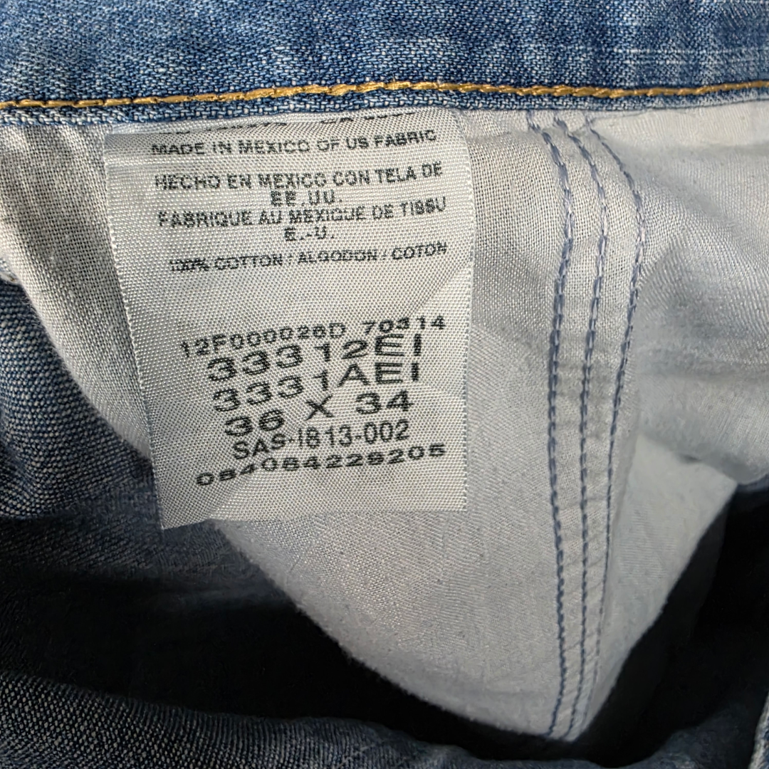 Wrangler Rugged Wear Carpenter Jeans W35 L34 (Tag 36x34) Relaxed Blue Vintage