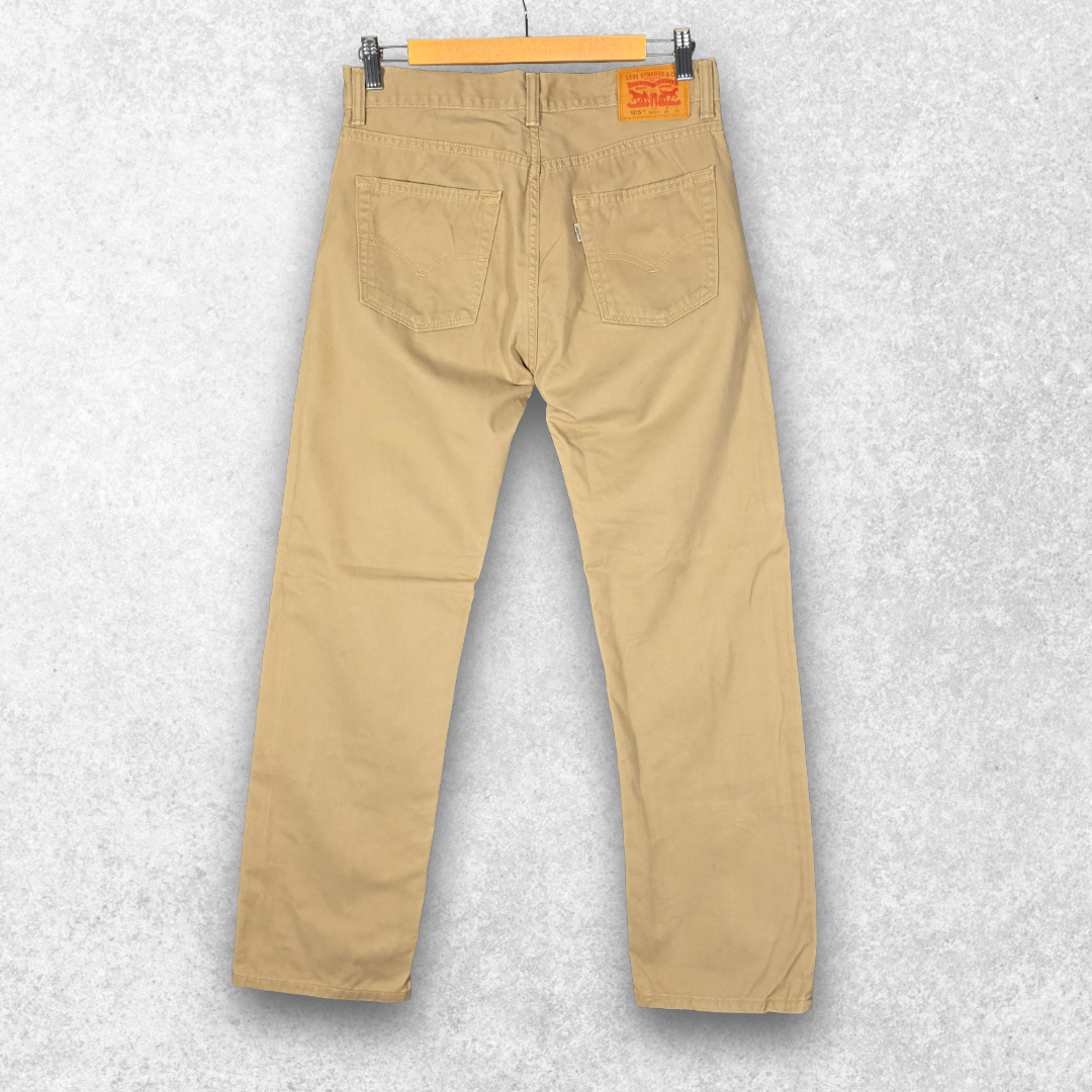 Levi’s 505 Straight Leg Jeans W29 L29 Beige Cotton 18REG Men’s