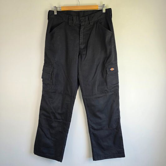 Dickies Double Knee Cargo Trousers Mens W33 L28 Black Workwear Pants