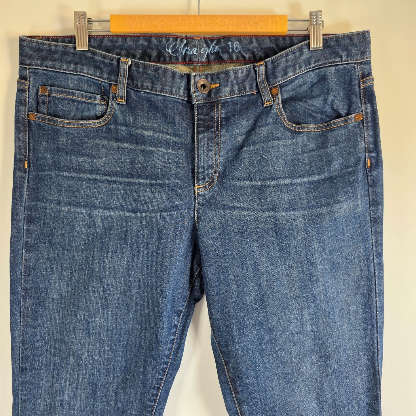 Tommy Hilfiger Women’s Straight Jeans W38 L32 Blue Stretch Denim