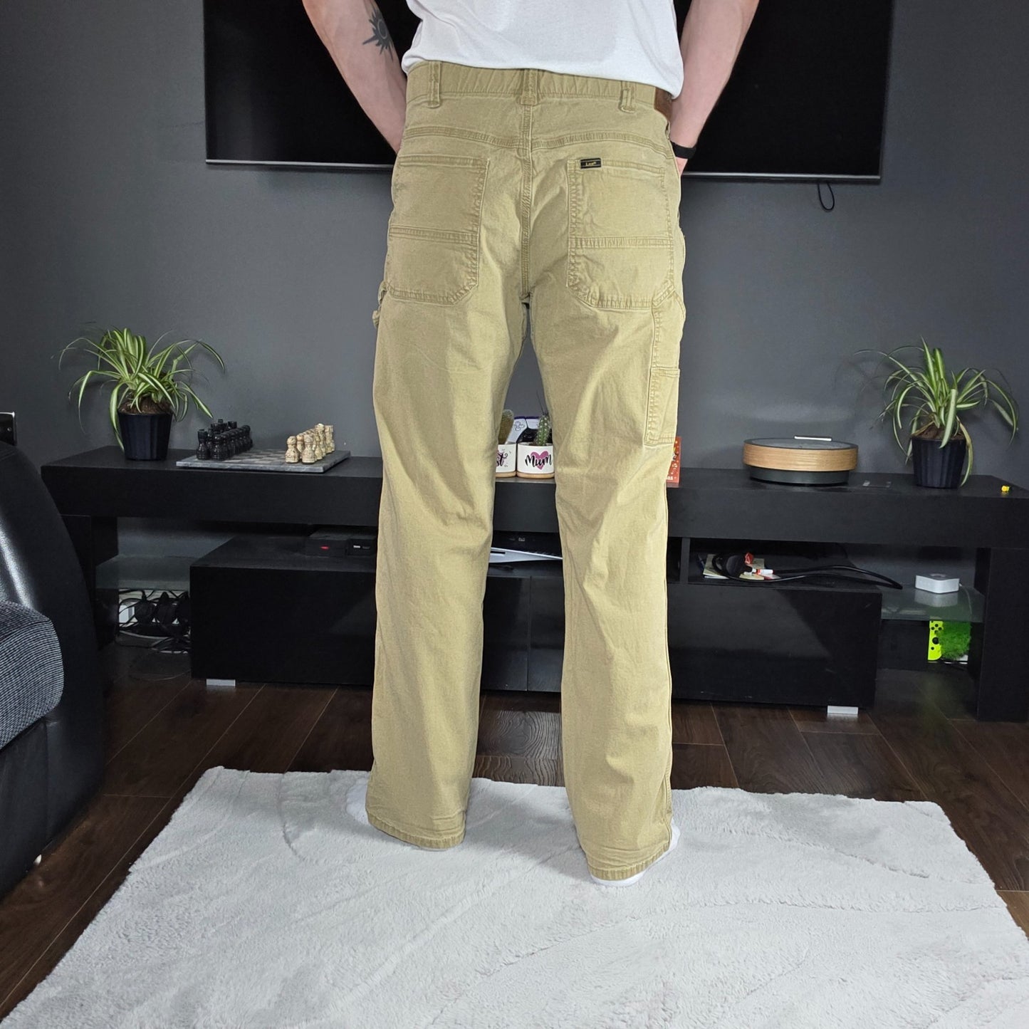 Lee Extreme Motion Carpenter Trousers Beige Men’s W38 L34 (Measures L32)