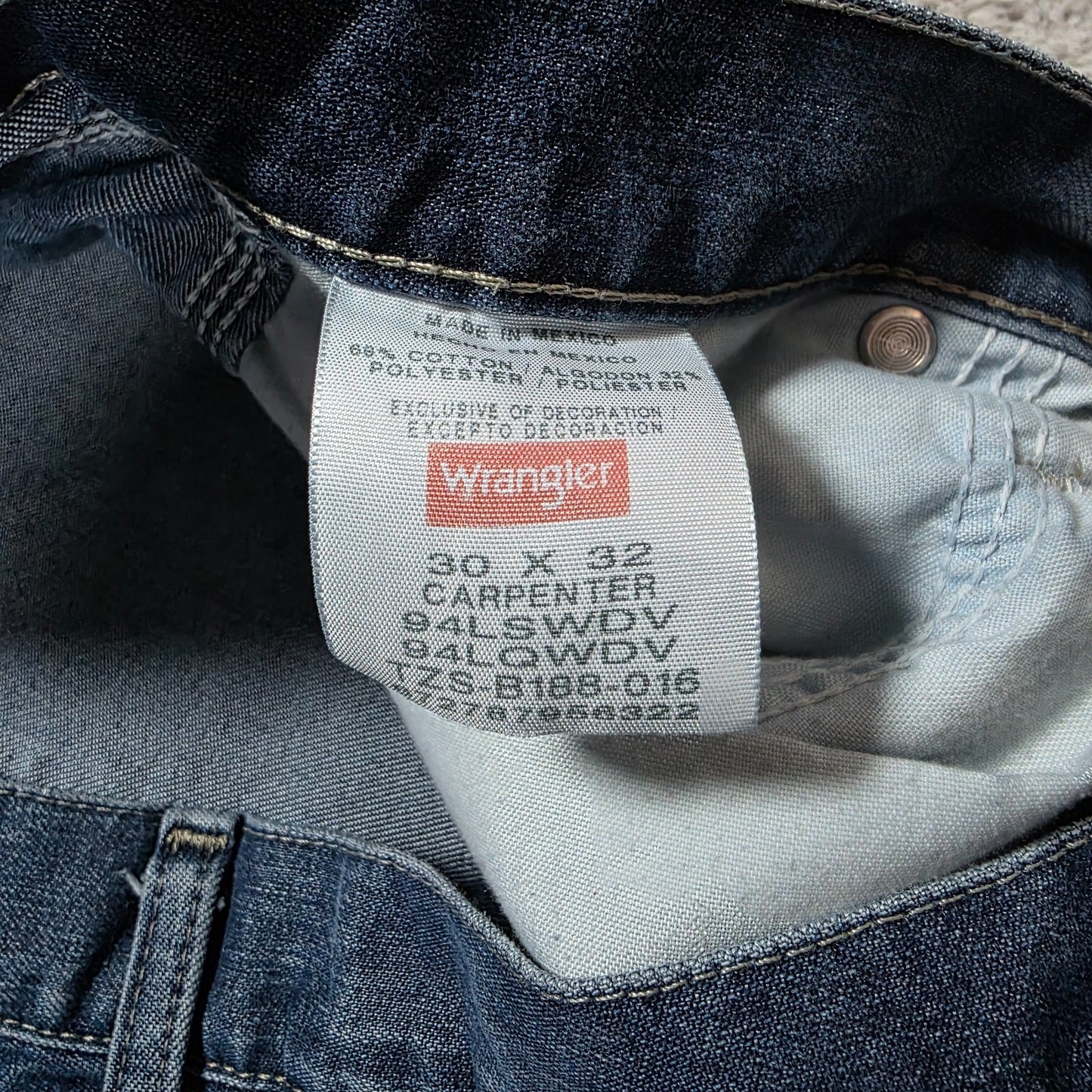 Wrangler Carpenter Jeans Blue Workwear Utility Pocket Hammer Loop W30 L32