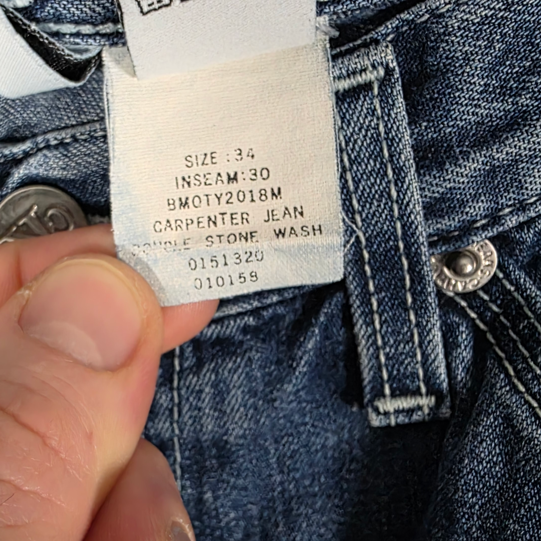 Vintage Calvin Klein Carpenter Jeans W34 L28 (34x30 Tag) Blue Relaxed Men’s