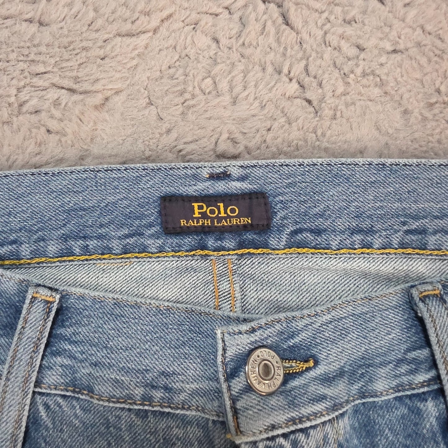 Polo Ralph Lauren Thompson Relaxed Jeans W36 L32 Light Wash Blue Denim