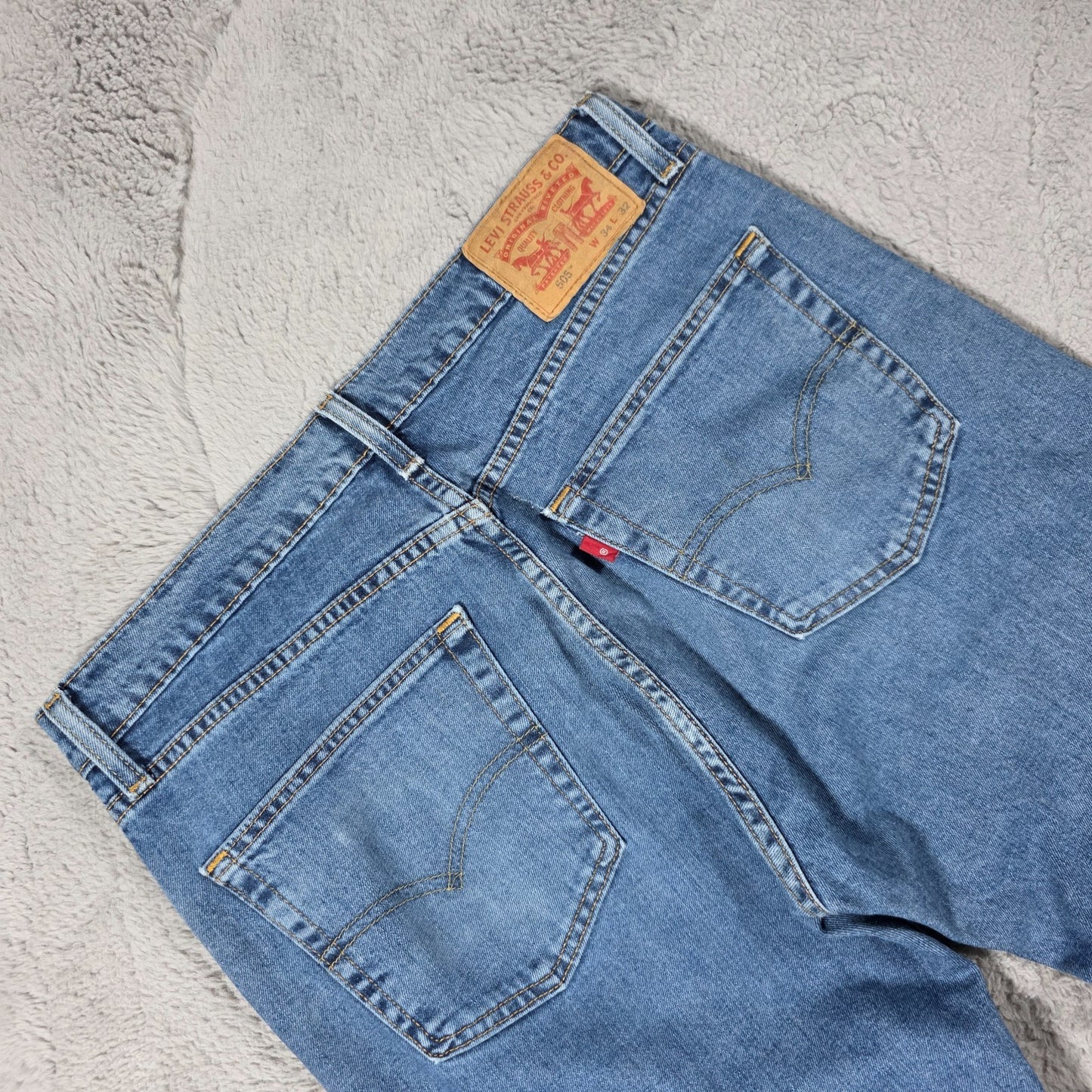 Levi’s 505 Mens Blue Jeans W34 L32 Fits W33 Straight Leg Denim