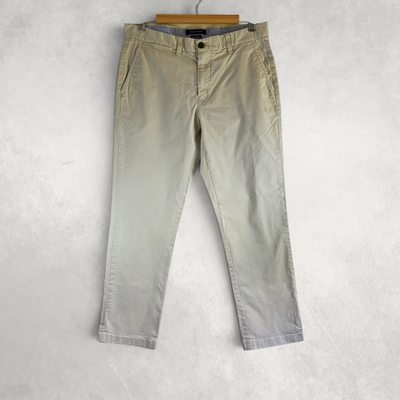 Tommy Hilfiger Chino Trousers W32 L29 Beige Custom Fit Smart Casual Preppy
