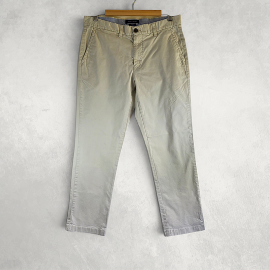 Tommy Hilfiger Chino Trousers W32 L29 Beige Custom Fit Smart Casual Preppy