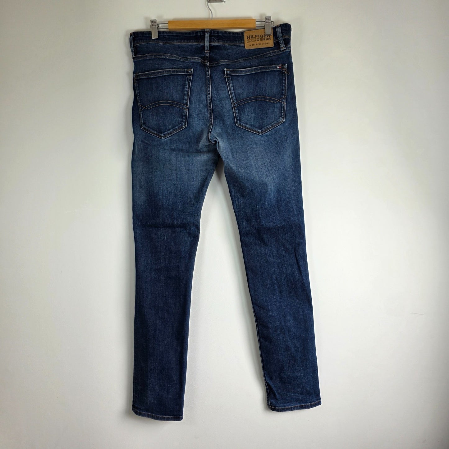Tommy Hilfiger Denim Jeans W34 L33 (Tag W32 L32) Blue Slim Tapered Stretch Men's