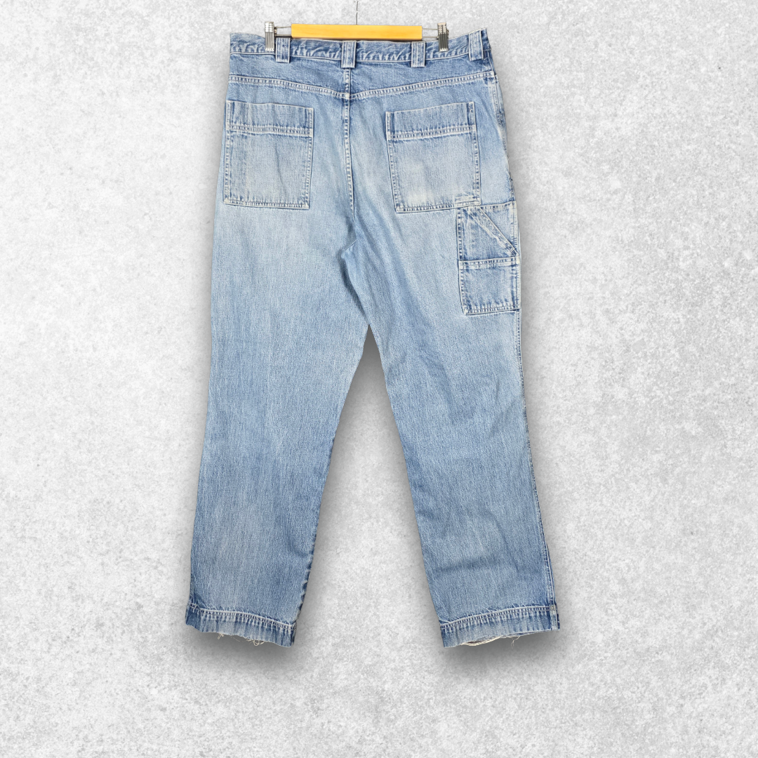 Eddie Bauer Carpenter Jeans Mens W38 L34 Relaxed Blue Workwear Denim Pants
