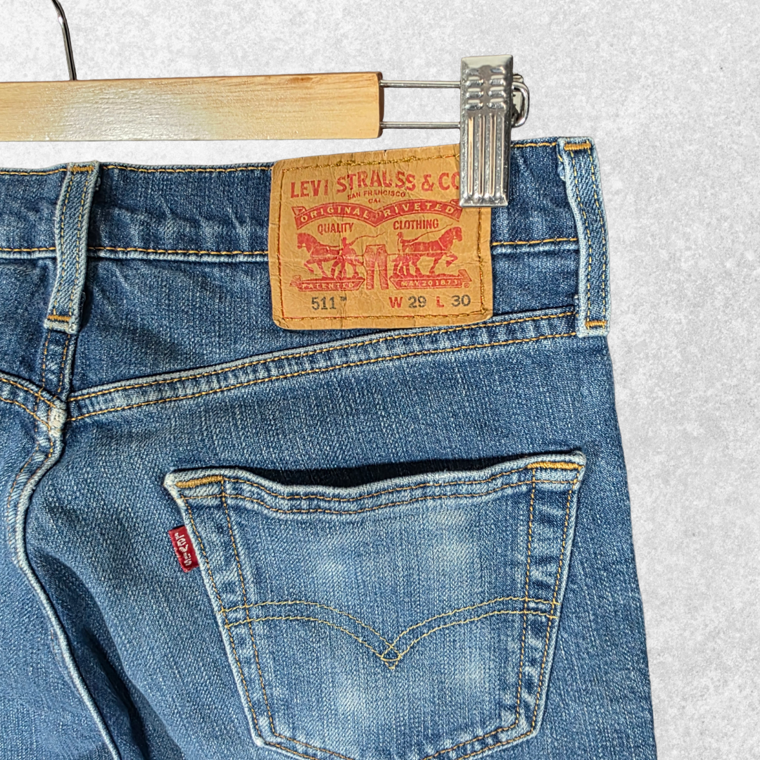 Levi’s 511 Slim Jeans W29 L30 Blue Stretch Men’s Slim Fit Denim