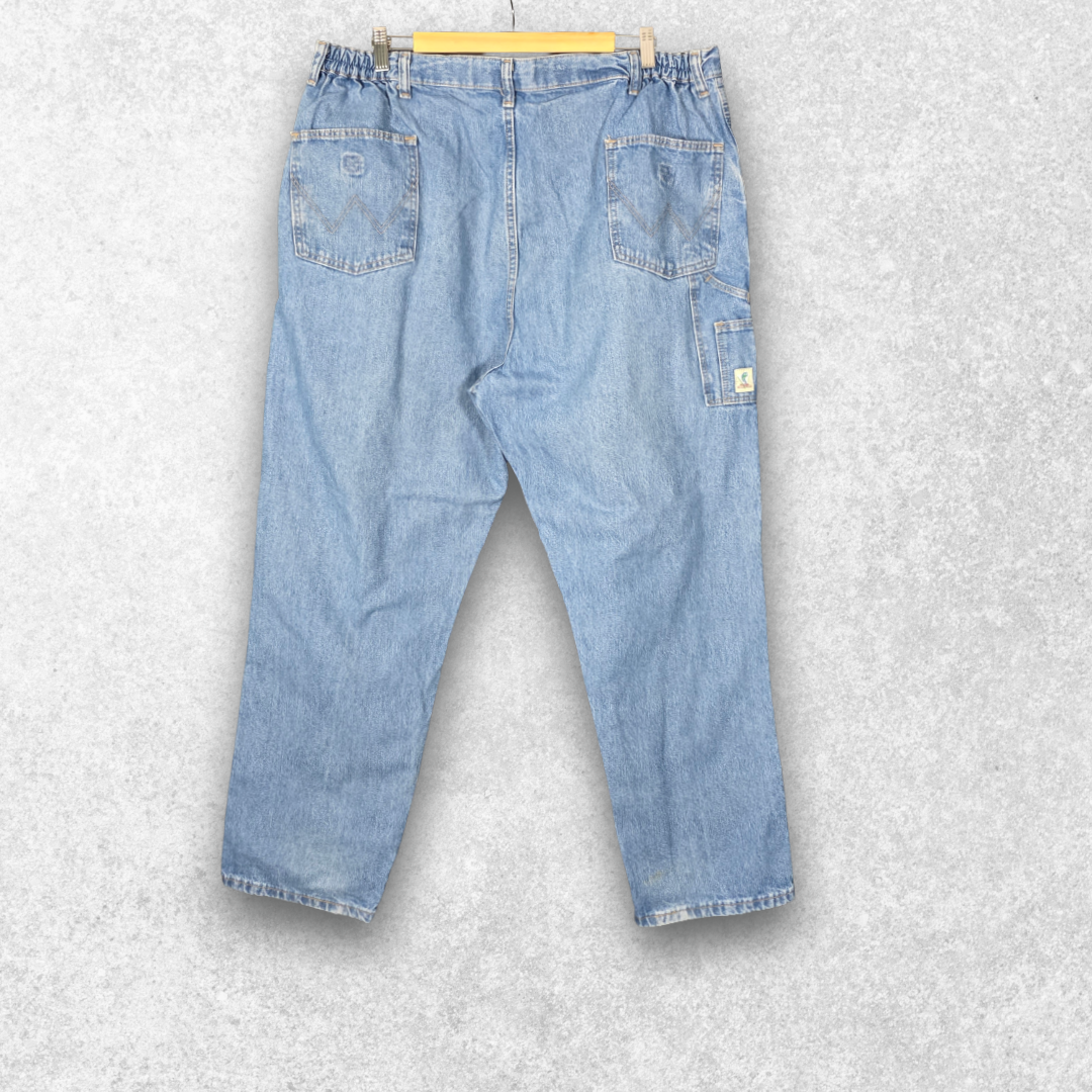 Wrangler Rugged Wear Carpenter Jeans W39 L30 (Tag 42x30) Relaxed Blue Vintage