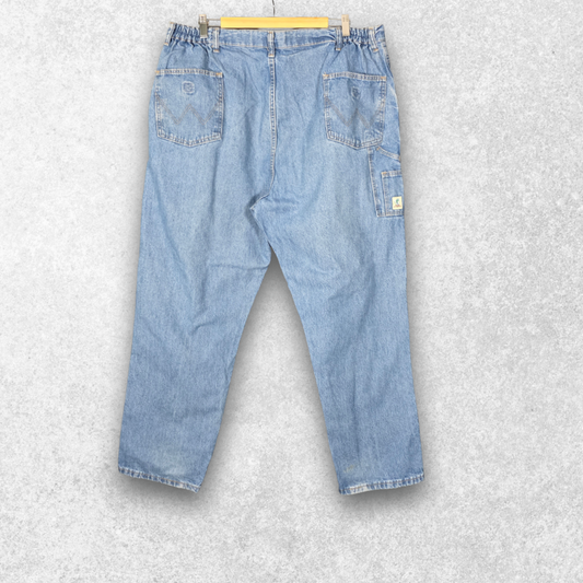 Wrangler Rugged Wear Carpenter Jeans W39 L30 (Tag 42x30) Relaxed Blue Vintage