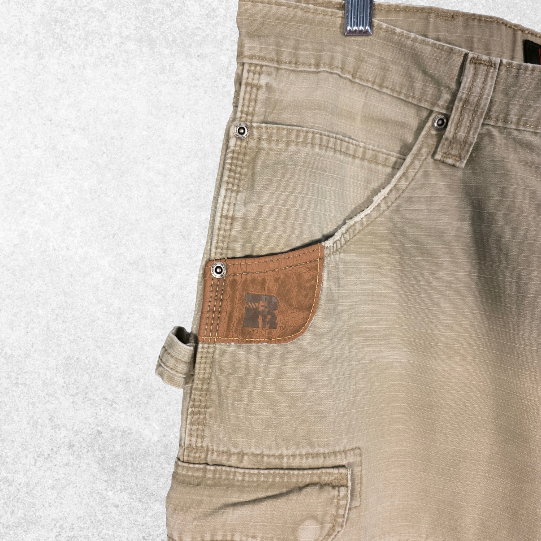 Wrangler Riggs Carpenter Trousers W36 L30 Relaxed Fit Beige Workwear Men’s