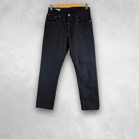 Levi’s 501 Jeans Women’s W28 L28 Black Straight Leg Mid High Rise Denim
