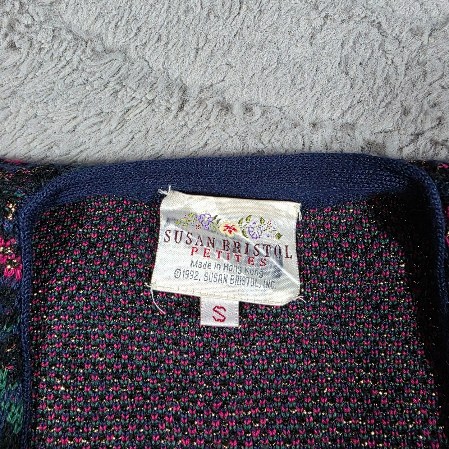 Susan Bristol Women’s S Vintage Patterned Knit Cardigan Paisley 90s