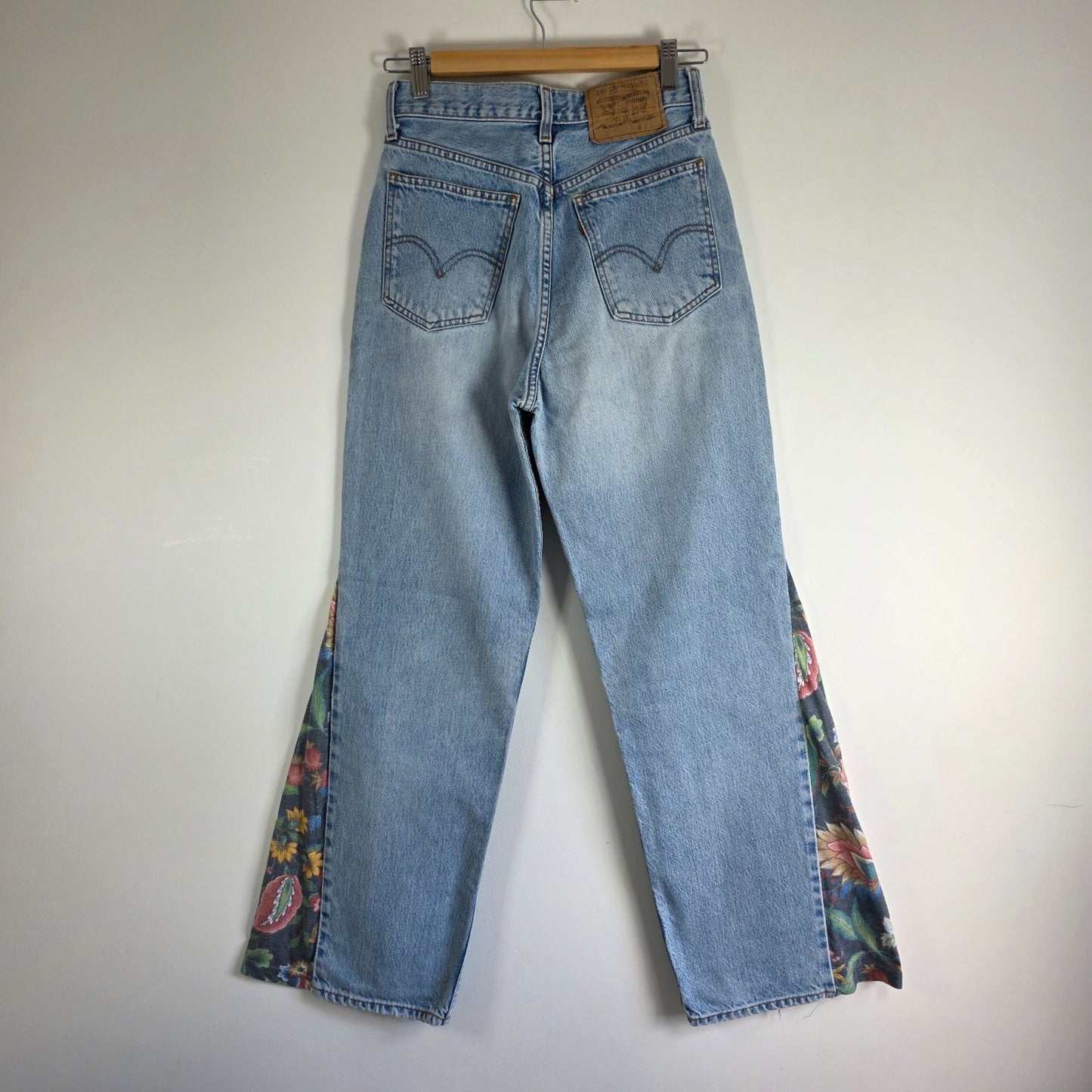Levi’s 881 Jeans Women’s W26 L30 Blue High Waist Flare Custom Panelled Vintage