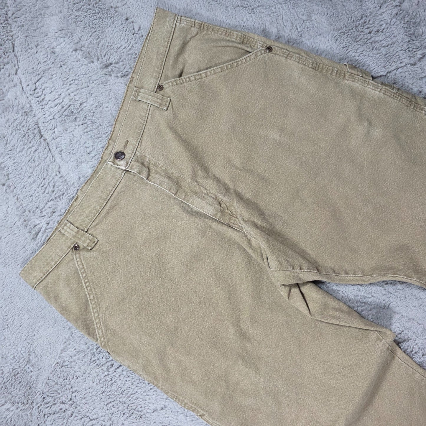 Wrangler Carpenter Jeans Beige Workwear Hammer Loop Utility Pocket W38 L30