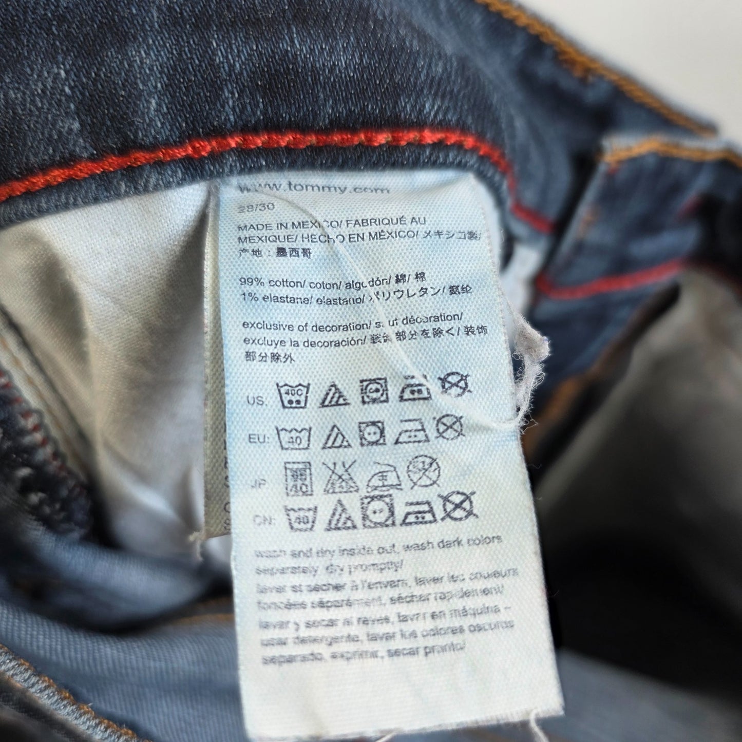 Tommy Hilfiger Slim Jeans W28 L29 (W28 L30 Tag) Selvedge Blue Denim Men’s