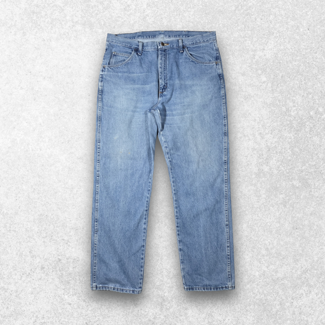 Rustler Jeans W36 L30 Blue Straight Fit Denim Mens Wrangler Workwear