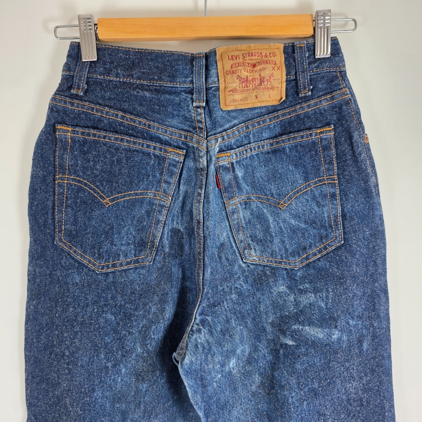 Levi’s 501 Jeans Women’s W24 L31 Blue USA Made Straight Leg Vintage Distressed