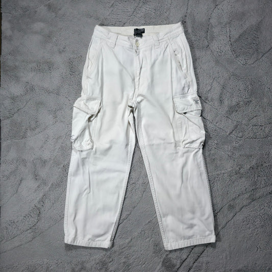 Polo Jeans Co. Ralph Lauren White Cargo Trousers W29 L26.5 Men’s – Y2K Style