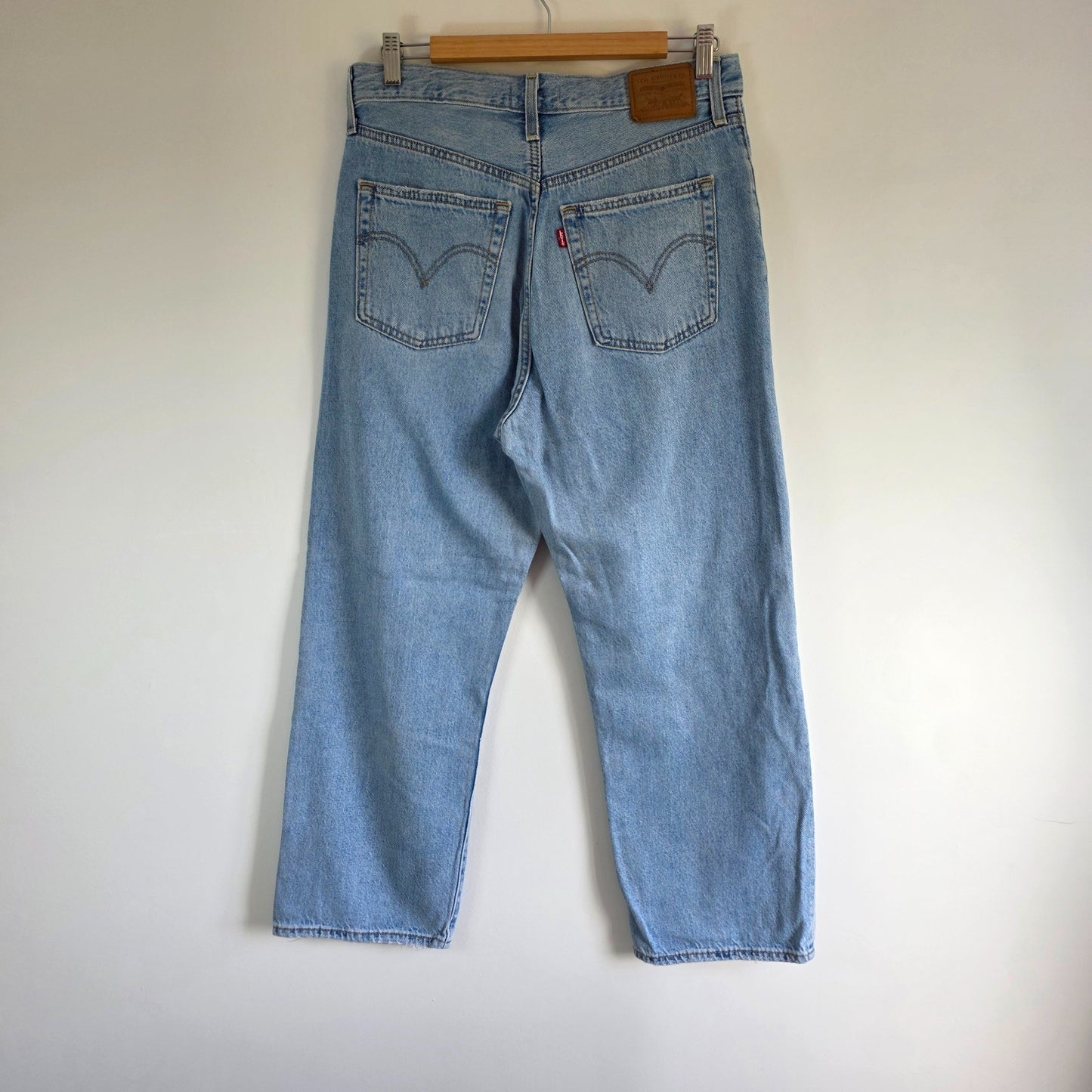 Levi's Ribcage Straight Ankle Jeans W30 L26 Distressed Blue High Rise Women Y2K