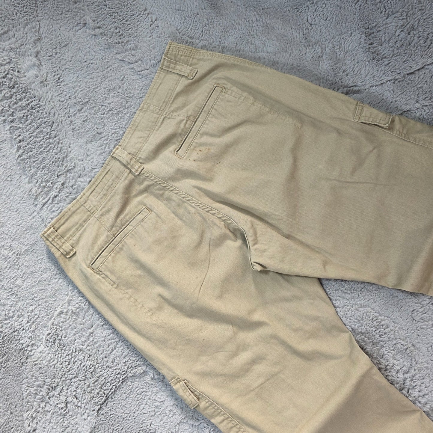 Wrangler Cargo Trousers Beige Relaxed Fit Men’s W32 L34 Stretch Utility