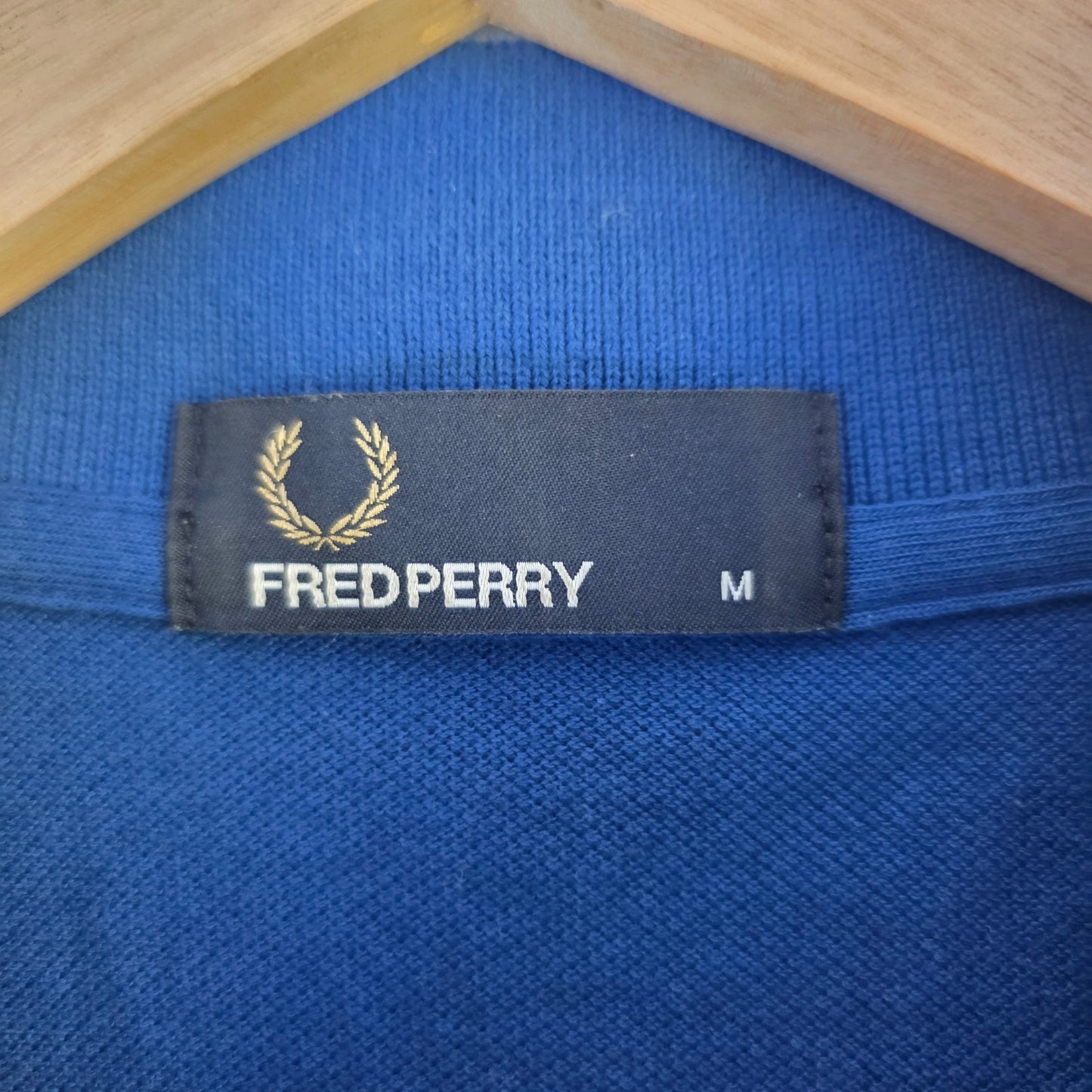 Fred Perry Twin Tipped Polo Shirt Blue Cotton Mod Casual Men’s Medium M