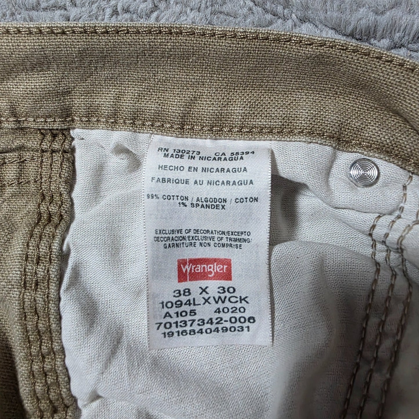 Wrangler Carpenter Jeans Beige Workwear Hammer Loop Utility Pocket W38 L30