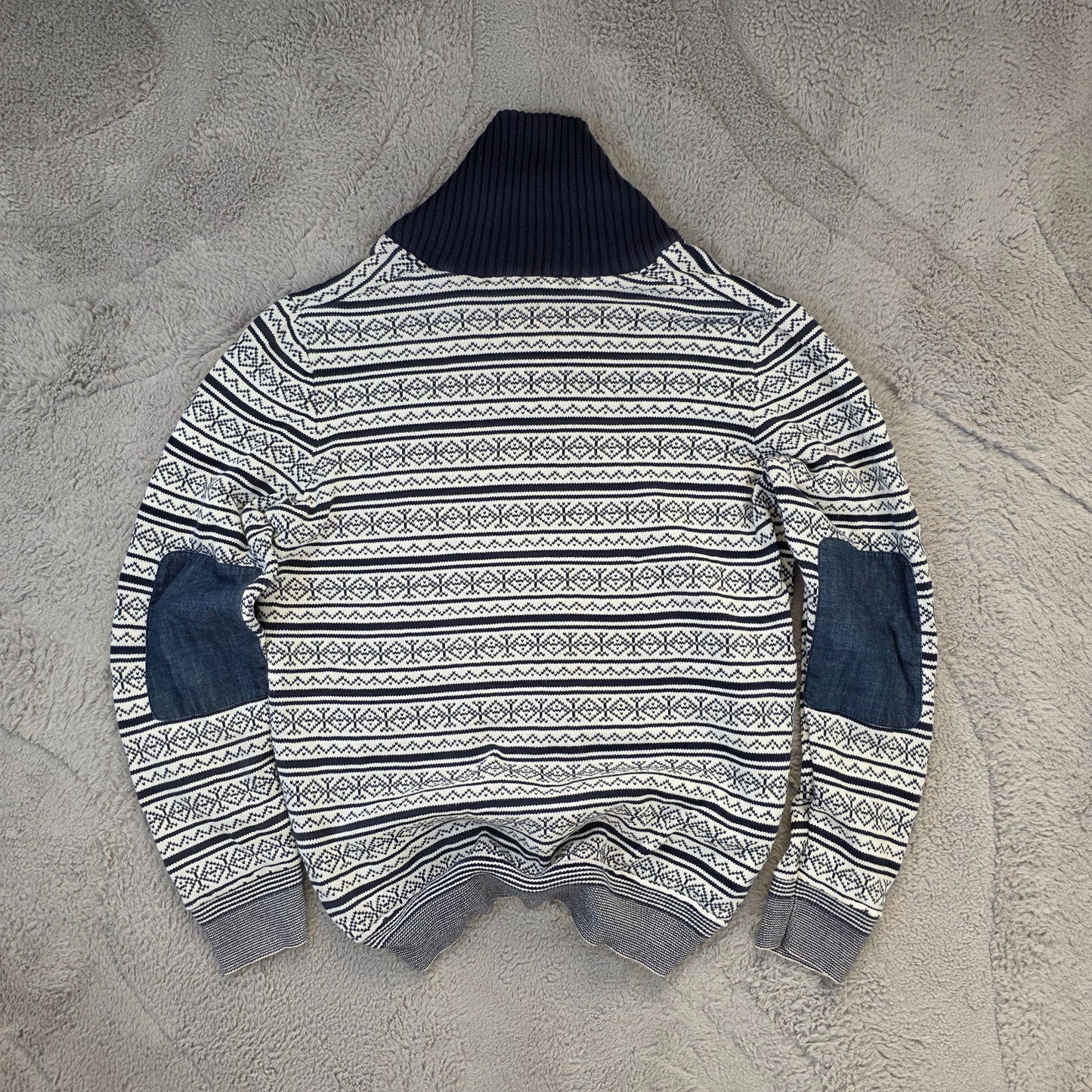 Sean John Men’s Patterned Knit Sweater L Vintage Y2K Cotton Jumper