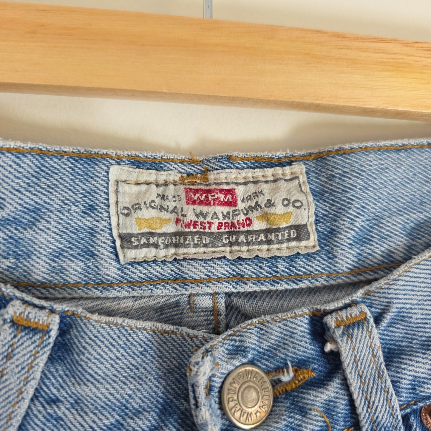 Wampum 510 Jeans W28 L30 (Tagged W30) Blue Denim Slim Straight Y2K Button Fly