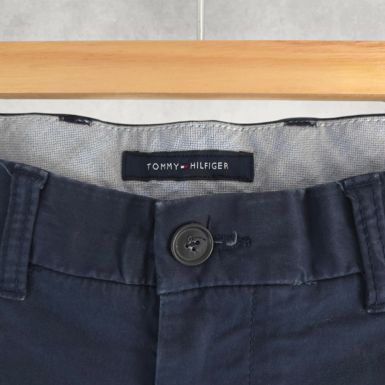 Tommy Hilfiger Chino Trousers W37 L32 Blue Stretch Preppy Smart Casual