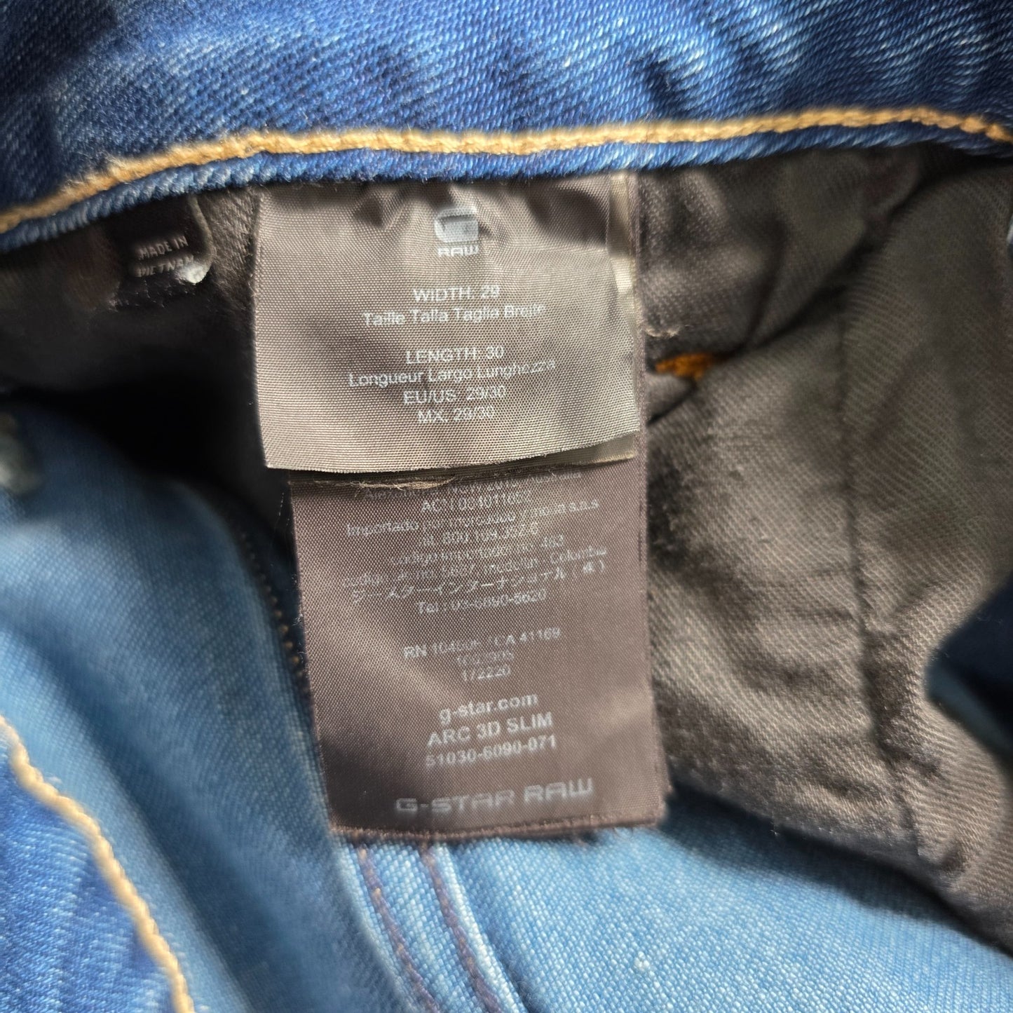 G-Star RAW Arc 3D Slim Jeans W29 L30 Blue Faded Tapered Stretch Denim Men’s