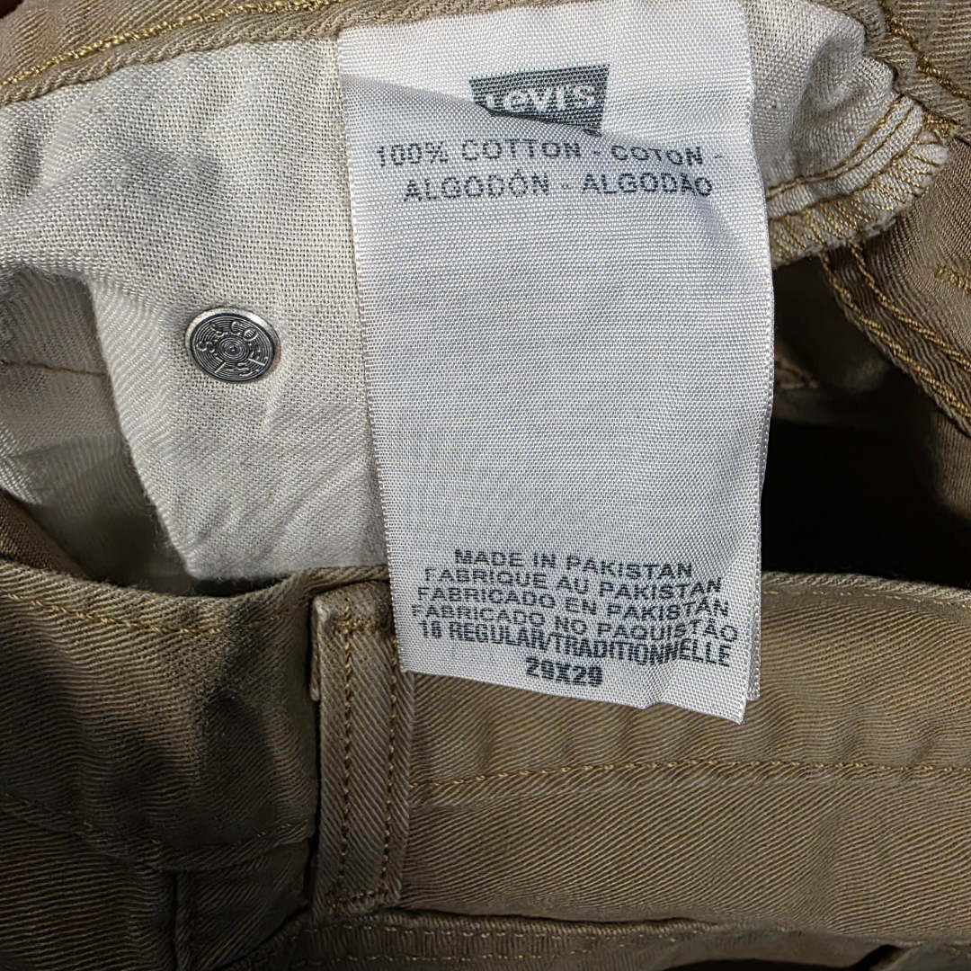 Levi’s 505 Straight Leg Jeans W29 L29 Beige Cotton 18REG Men’s
