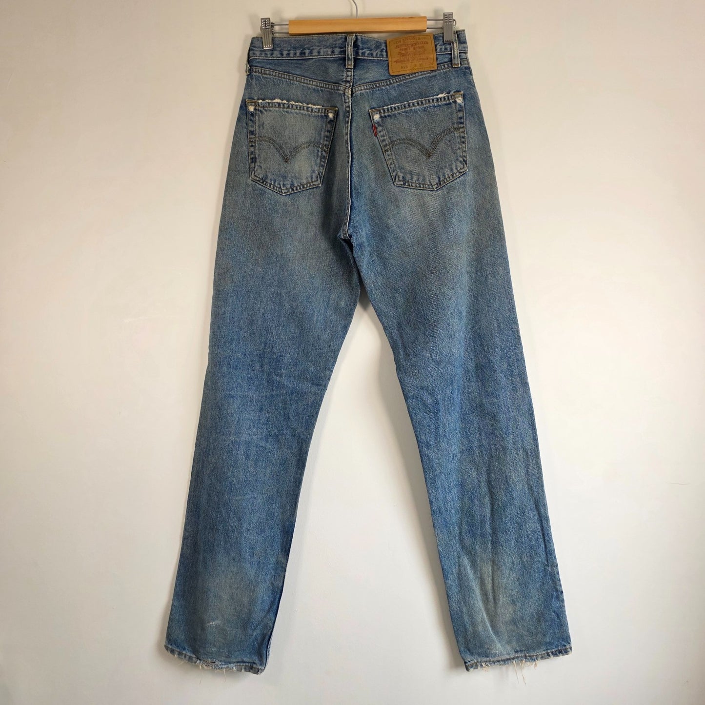 Levi’s 513 Jeans W31 L34 Blue Slim Straight Men’s Distressed Vintage Fade