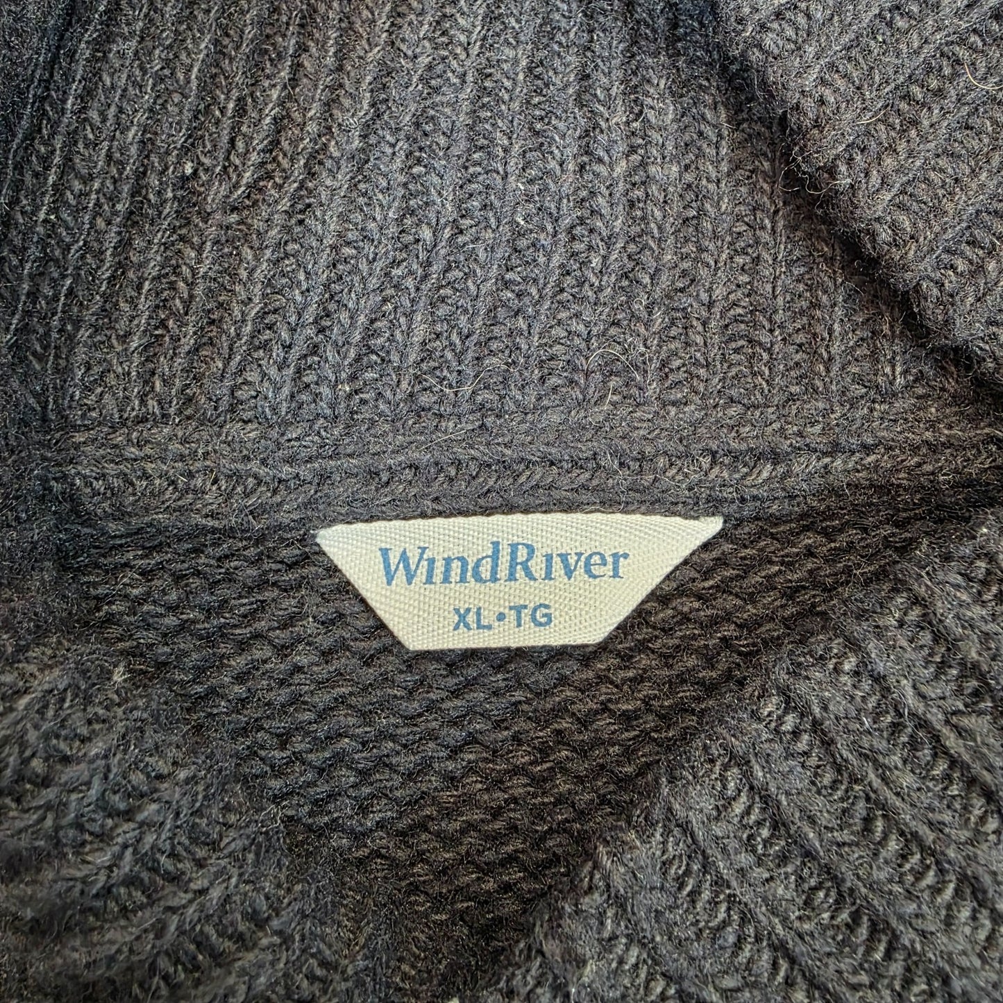 Wind River Men’s XL Patterned Knit Sweater Shawl Collar Grey Nordic