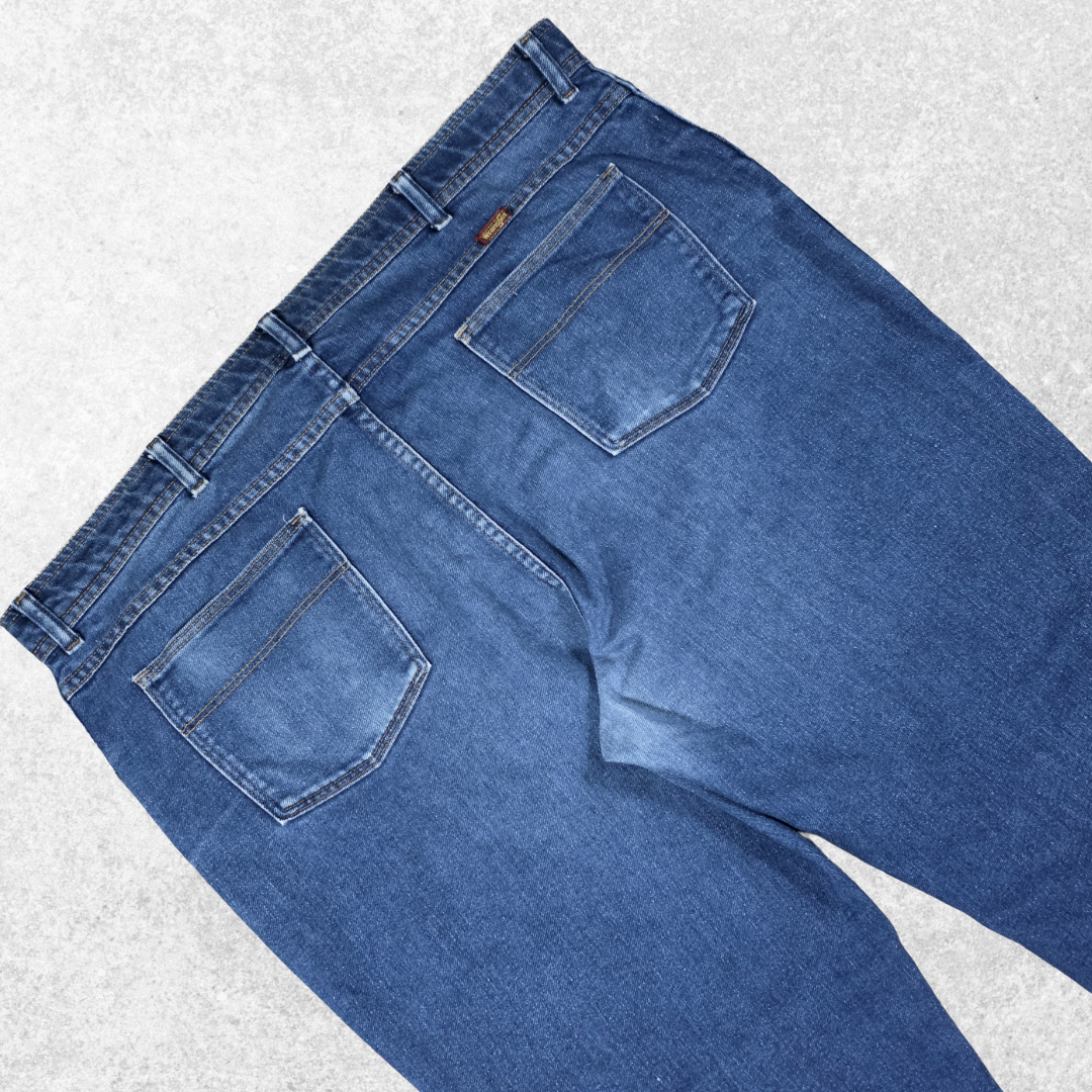 Wrangler Jeans W44 L31 Blue Straight Relaxed Denim Mens Workwear Casual tag W46