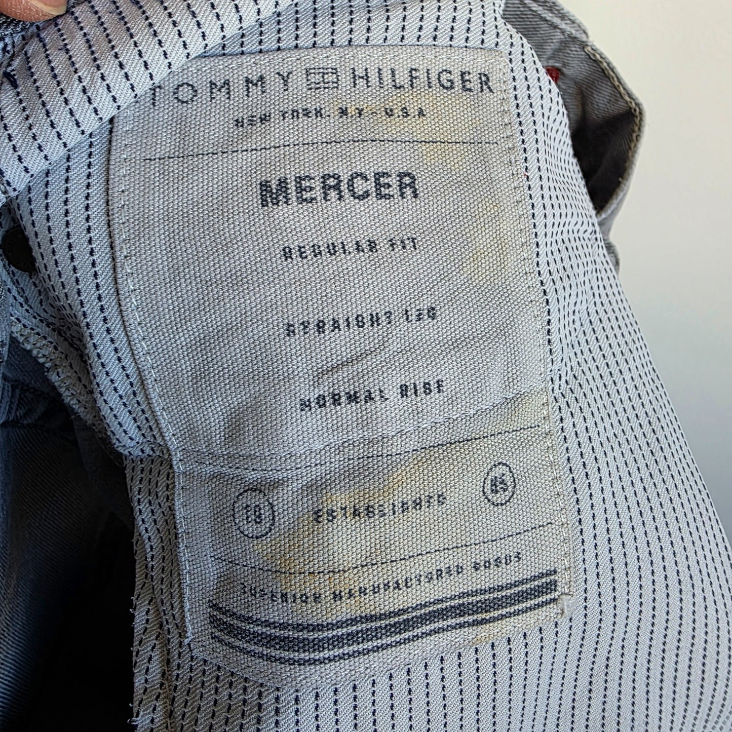 Tommy Hilfiger Mercer Jeans W32 L32 Grey Straight Fit Stretch Men's Denim