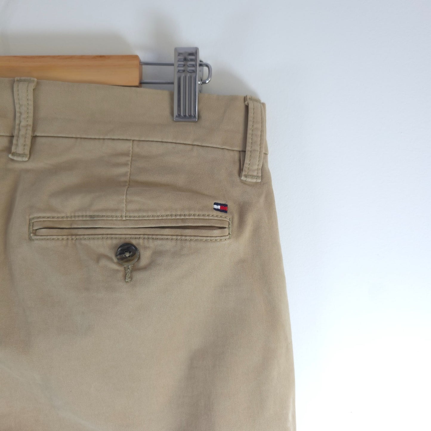 Tommy Hilfiger Chino Trousers W33 L31 Beige Smart Casual Preppy Stretch