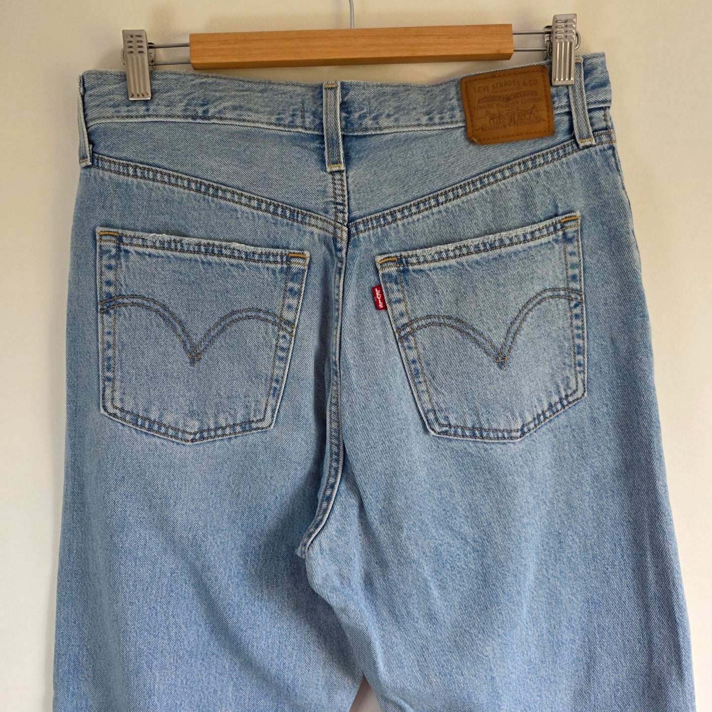 Levi's Ribcage Straight Ankle Jeans W30 L26 Distressed Blue High Rise Women Y2K