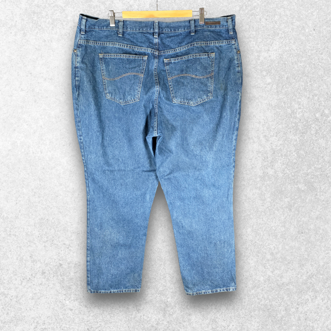 Lee Womens Jeans Blue Relaxed Fit High Rise W44 L31 Denim Plus Size 22W