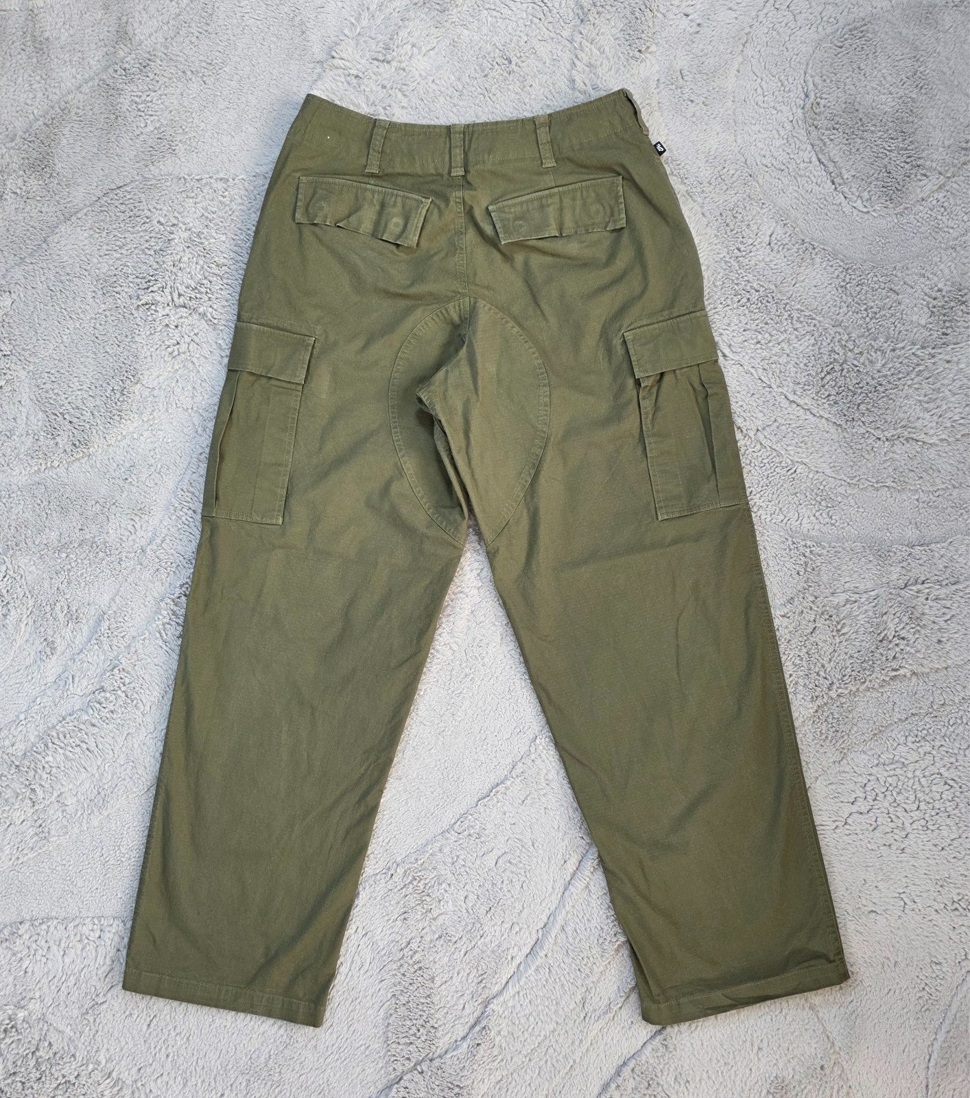 Nike SB Cargo Trousers Green Men’s Straight Fit 32 Drawstring Waist Skate