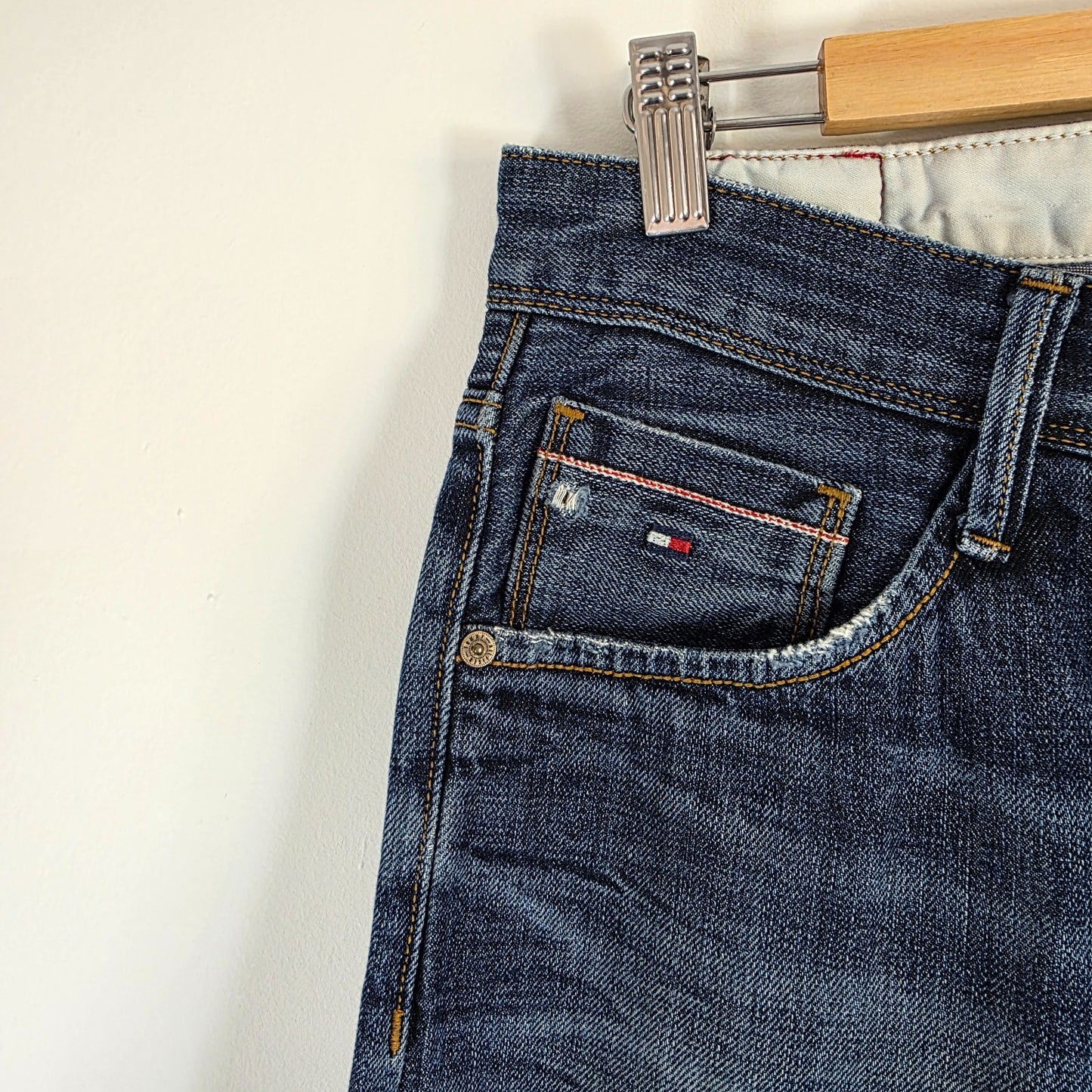 Tommy Hilfiger Hudson Slim Fit Jeans W34 L34 Blue Button Fly Men's Denim