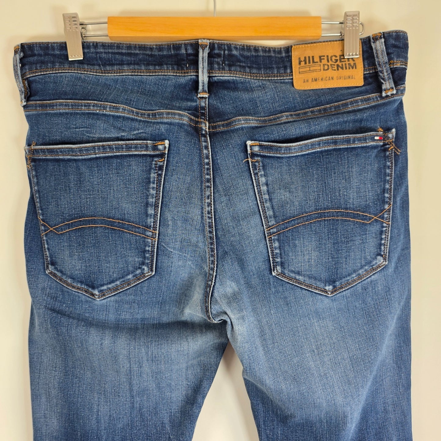 Tommy Hilfiger Denim Jeans W34 L33 (Tag W32 L32) Blue Slim Tapered Stretch Men's
