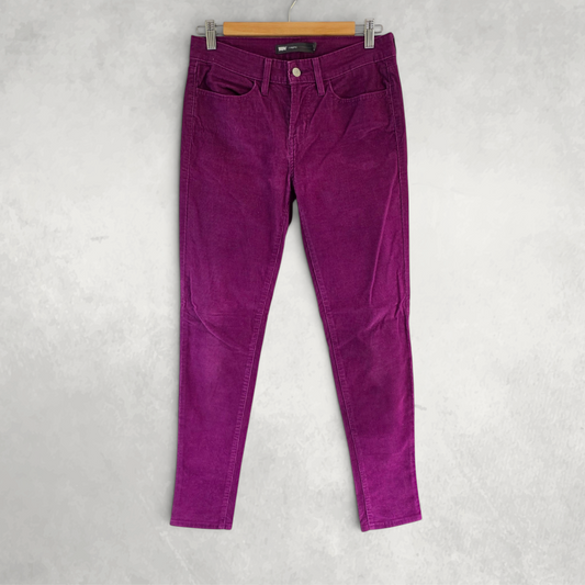 Levi’s Womens Purple Corduroy Leggings W28 L29 Skinny Stretch Velvet Feel Jeans