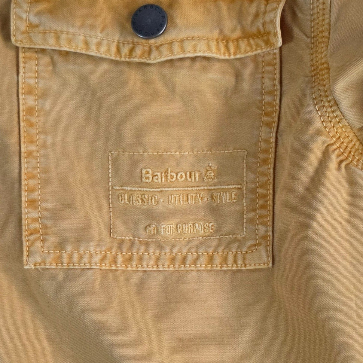 Barbour Chore Jacket Mens Medium Yellow Cotton Utility Workwear Oi Polloi