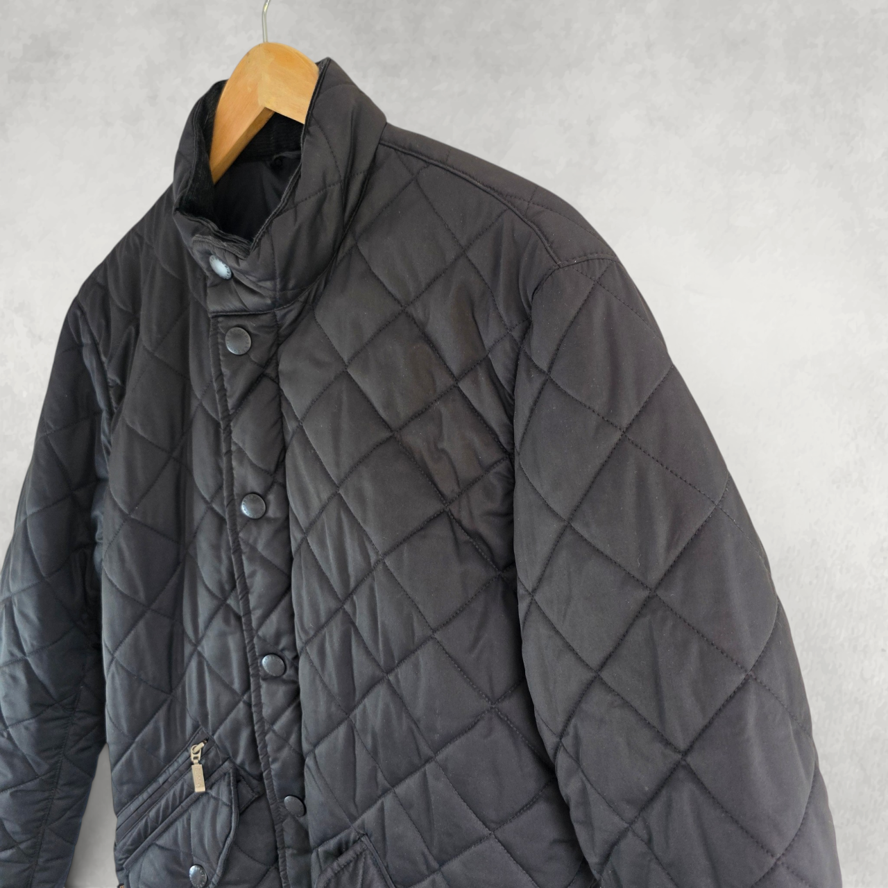 Barbour Matt Fulham Quilted Jacket Men’s Black XS Diamond Quilt Coat