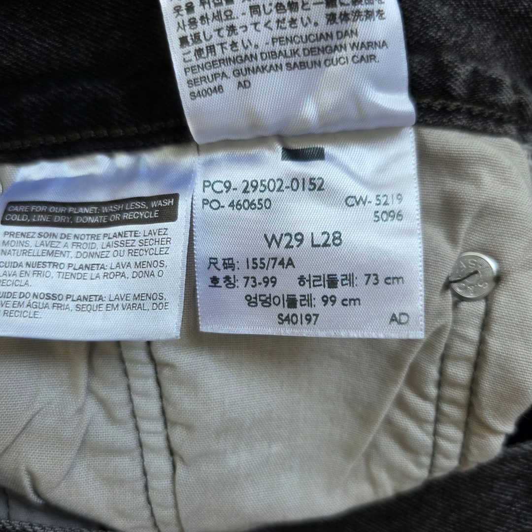 Levi’s 501 S Jeans Women’s W30 L28 Black Straight Leg Distressed Button Fly